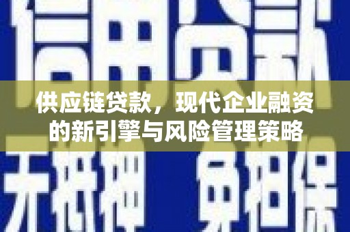甘州供应链贷款，现代企业融资的新引擎与风险管理策略