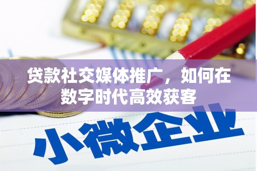 甘州贷款社交媒体推广，如何在数字时代高效获客