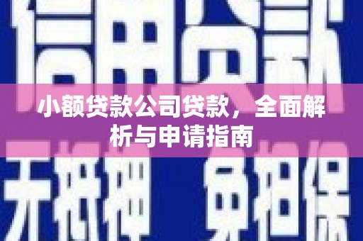 甘州小额贷款公司贷款，全面解析与申请指南
