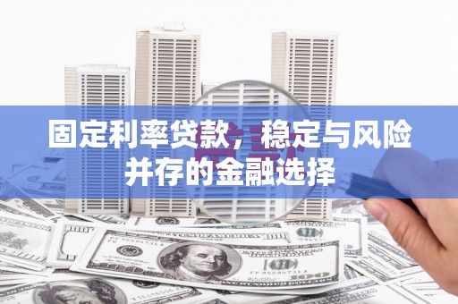 甘州固定利率贷款，稳定与风险并存的金融选择