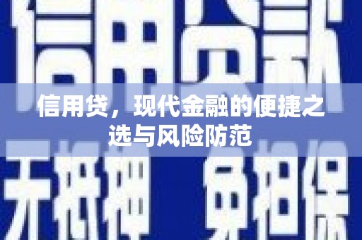 甘州信用贷，现代金融的便捷之选与风险防范