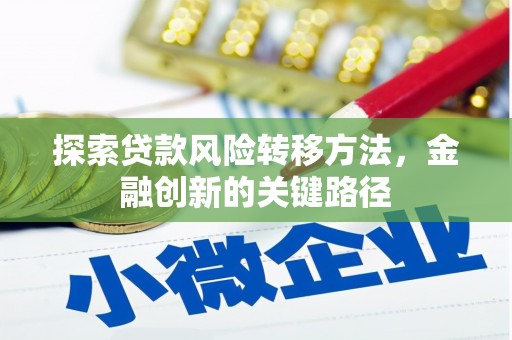 甘州探索贷款风险转移方法，金融创新的关键路径