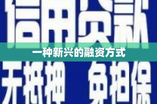 甘州一种新兴的融资方式