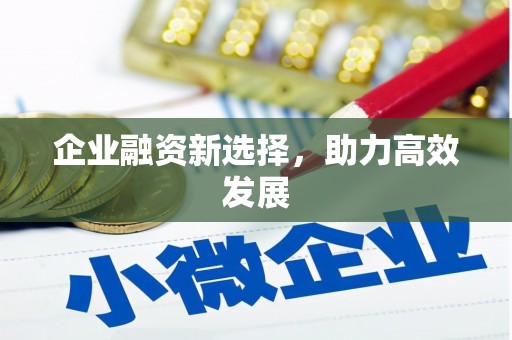 甘州企业融资新选择，助力高效发展